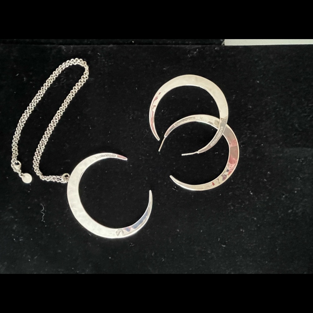 ROBERT LEE MORRIS - HAMMERED STERLING NECKLACE EARRING SET